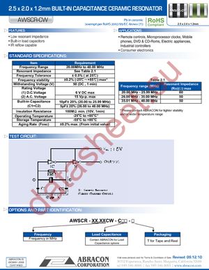 AWSCR-32.00CW-T datasheet  